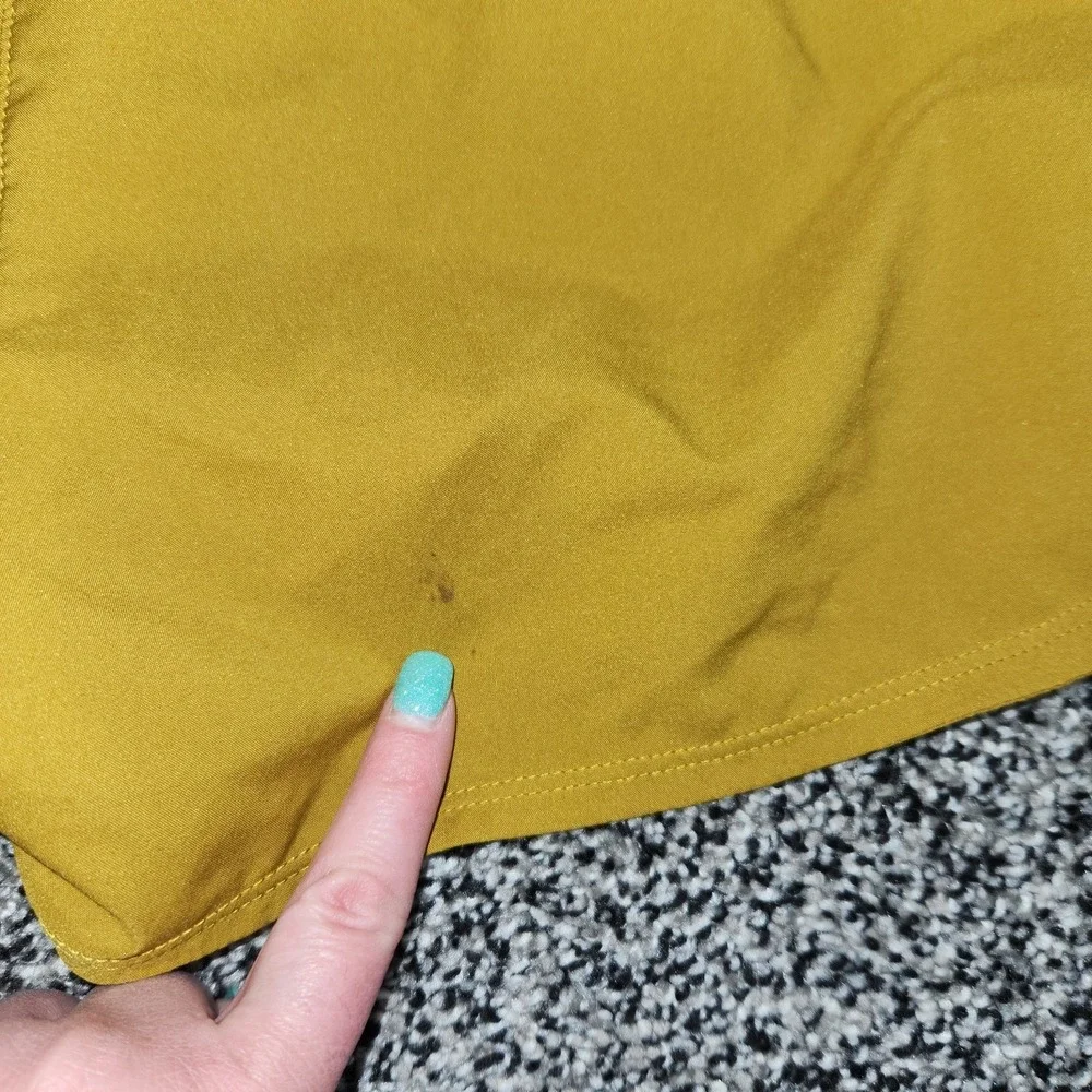 nike ultra hi waisted shorts Mustard Yellow Pockets Inside Liner Slimming Run L